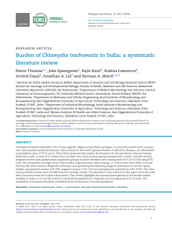 Burden of Chlamydia trachomatis in India: a systematic literature