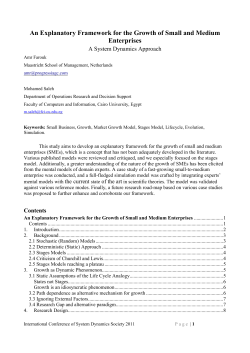 An Explanatory Framework for the Growth of Small and Medium