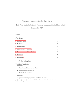 Discrete mathematics I - Relations
