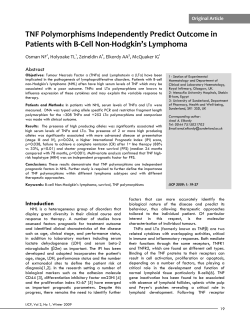TNF Polymorphisms Independently Predict Outcome in