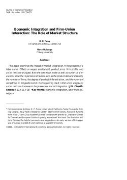 Economic Integration and Firm-Union Interaction