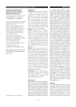 Etanercept therapy in patients with a positive tuberculin skin test