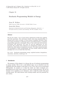 Stochastic Programming Models in Energy
