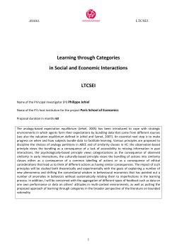 the extended Synopsis - Paris School of Economics