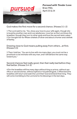 God makes the first move for a second chance.