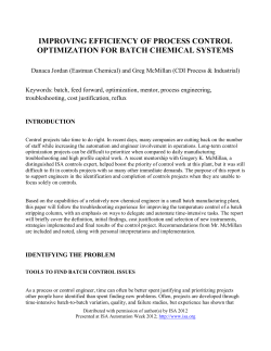 improving efficiency of process control optimization for batch