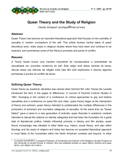 Queer Theory and the Study of Religion - PUC-SP