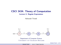 CSCI 3434: Theory of Computation - Lecture 4