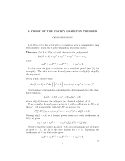 a proof of the cayley hamilton theorem