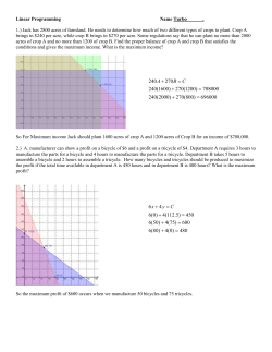 Linear Programming Name Turbo . 1.) Jack has 2800 acres of