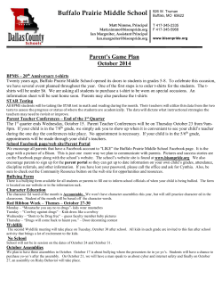 Parent`s Game Plan - Buffalo Prairie Middle School