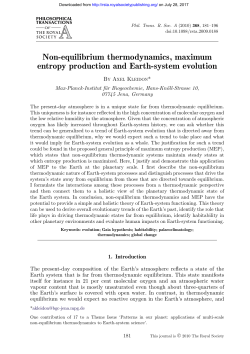 Non-equilibrium thermodynamics, maximum entropy production and