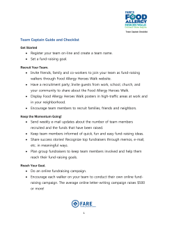 Team Captain Guide and Checklist