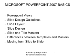 Microsoft Powerpoint 2007 basics ppt