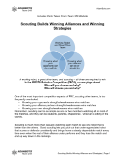 Scouting Builds Winning Alliances and Strategies