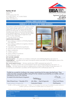 NorDan UK Ltd NORDAN TIMBER DOOR RANGE NORDAN I1, U1