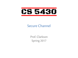 Secure Channel - Cornell Computer Science