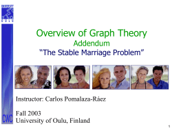 Overview of Graph Theory Addendum &ldquo;The Stable Marriage Problem&rdquo;