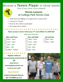 Become a Tennis Player in three weeks