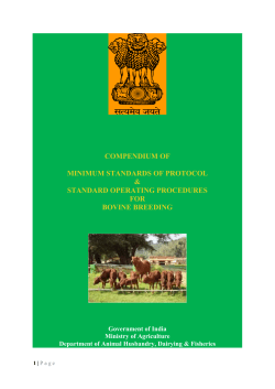 Minimum Standards - Department of Animal Husbandry, Dairying