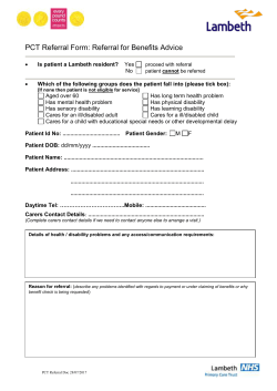 GP Referral Form: Benefits Advisor (Every Pound Counts)