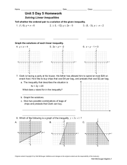 Unit 5 Day 5 Homework - Garnet Valley School District