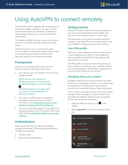 Using AutoVPN to connect remotely