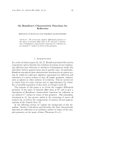 On Hamilton`s Characteristic Functions for Reflection
