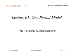 Lecture 01: One Period Model