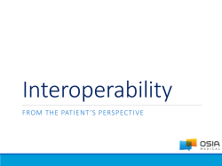 Interoperability, From the Patient`s Perspective