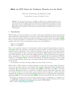 dReal: An SMT Solver for Nonlinear Theories over the Reals⋆