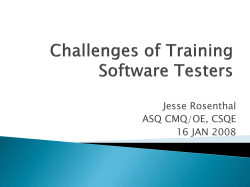 200801ChallengesofTrainingSoftwareTesters