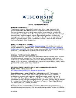 sample rights statements - Wisconsin Heritage Online