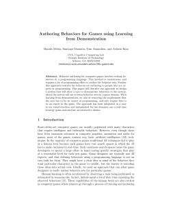 Authoring Behaviors for Games using Learning from