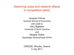 Switching costs and network effects in competition policy