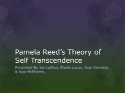 Pamela Reed`s Theory of Self Transcendence