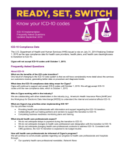 ICD-10 Compliance Date Frequently Asked Questions