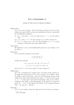 RAY CATEGORIES, II Definition. Let X be a ray category. By the