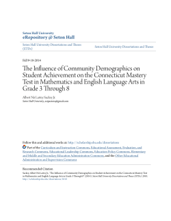 The Influence of Community Demographics on Student Achievement