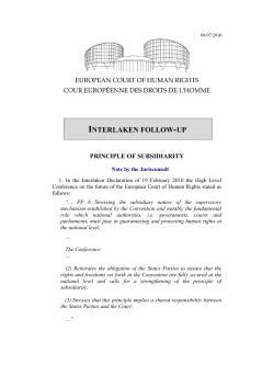 2010 Interlaken - Follow-up - European Court of Human Rights