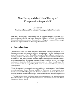 Alan Turing and the Other Theory of Computation