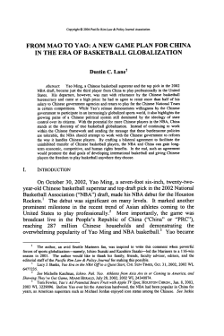 From Mao to Yao: A New Game Plan for China in the Era of