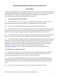Municipal Communications Utility of the City of Cedar Falls Service