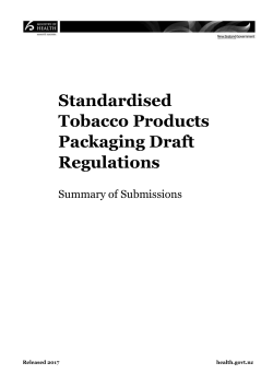 Standardised Tobacco Products Packaging Draft