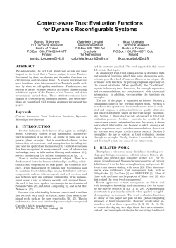 Context-aware Trust Evaluation Functions for Dynamic