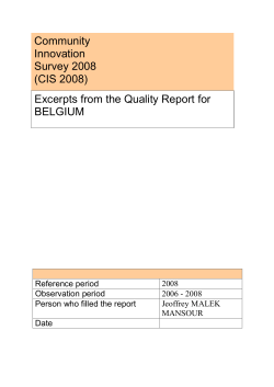 Quality Report CIS 2008