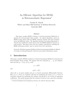 An Efficient Algorithm for REML in Heteroscedastic