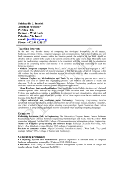 Salaheddin J. Juneidi Assistant Professor POBox