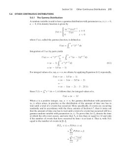 5.6 OTHER CONTINUOUS DISTRIBUTIONS 5.6.1 The Gamma