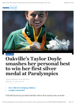 Oakville`s Taylor Doyle smashes her personal best to win her first